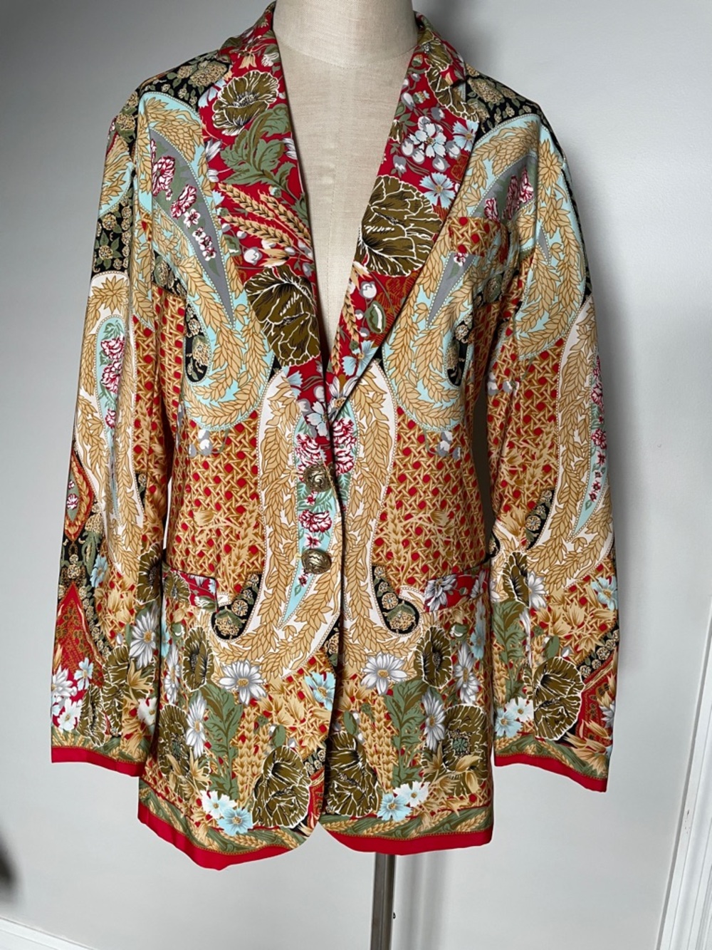 Howard Wolf vintage 80’s paisley print blazer size 4